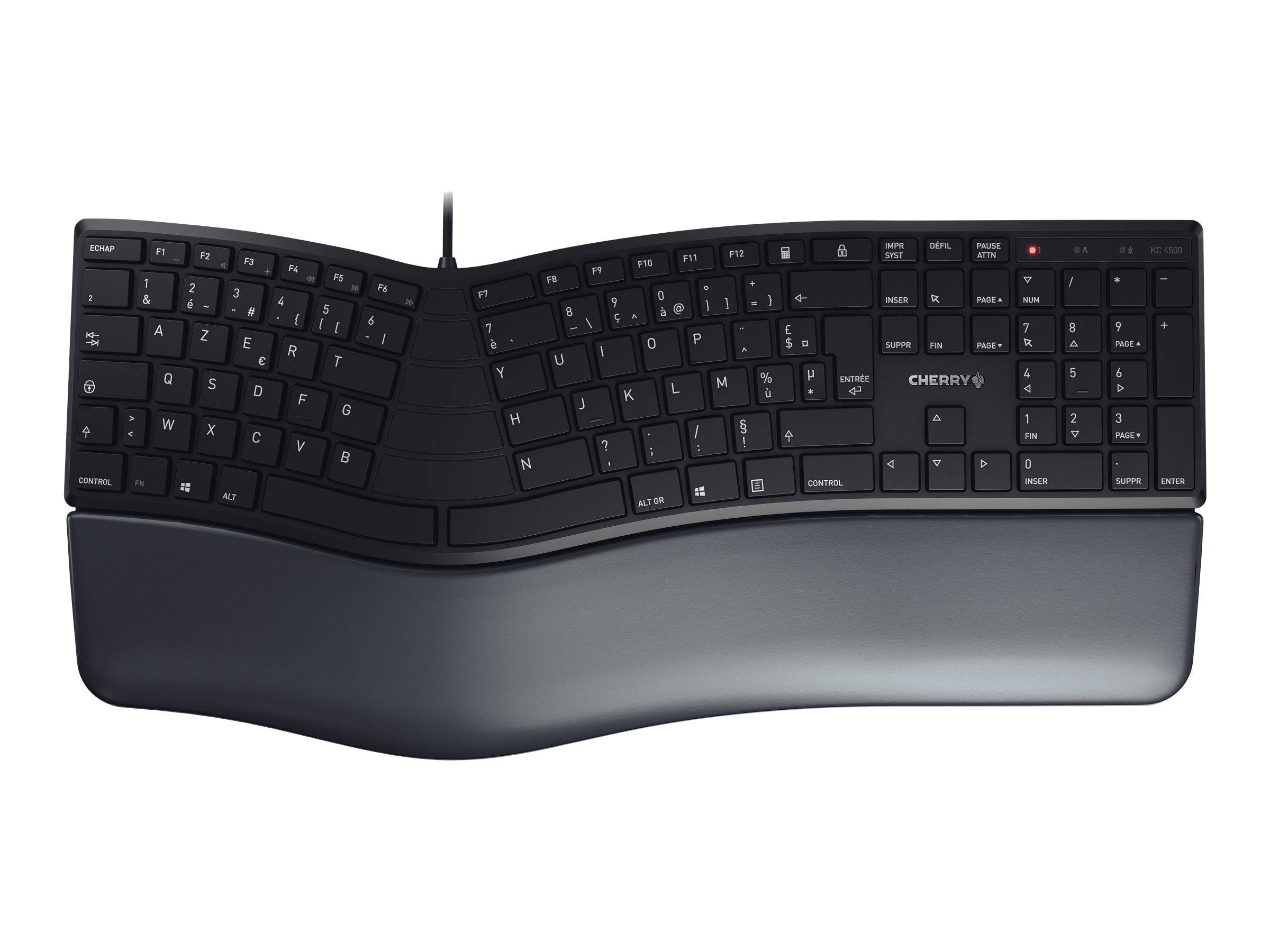 Cherry KC 4500 ERGO Tastatur USB AZERTY Französisch Schwarz-1