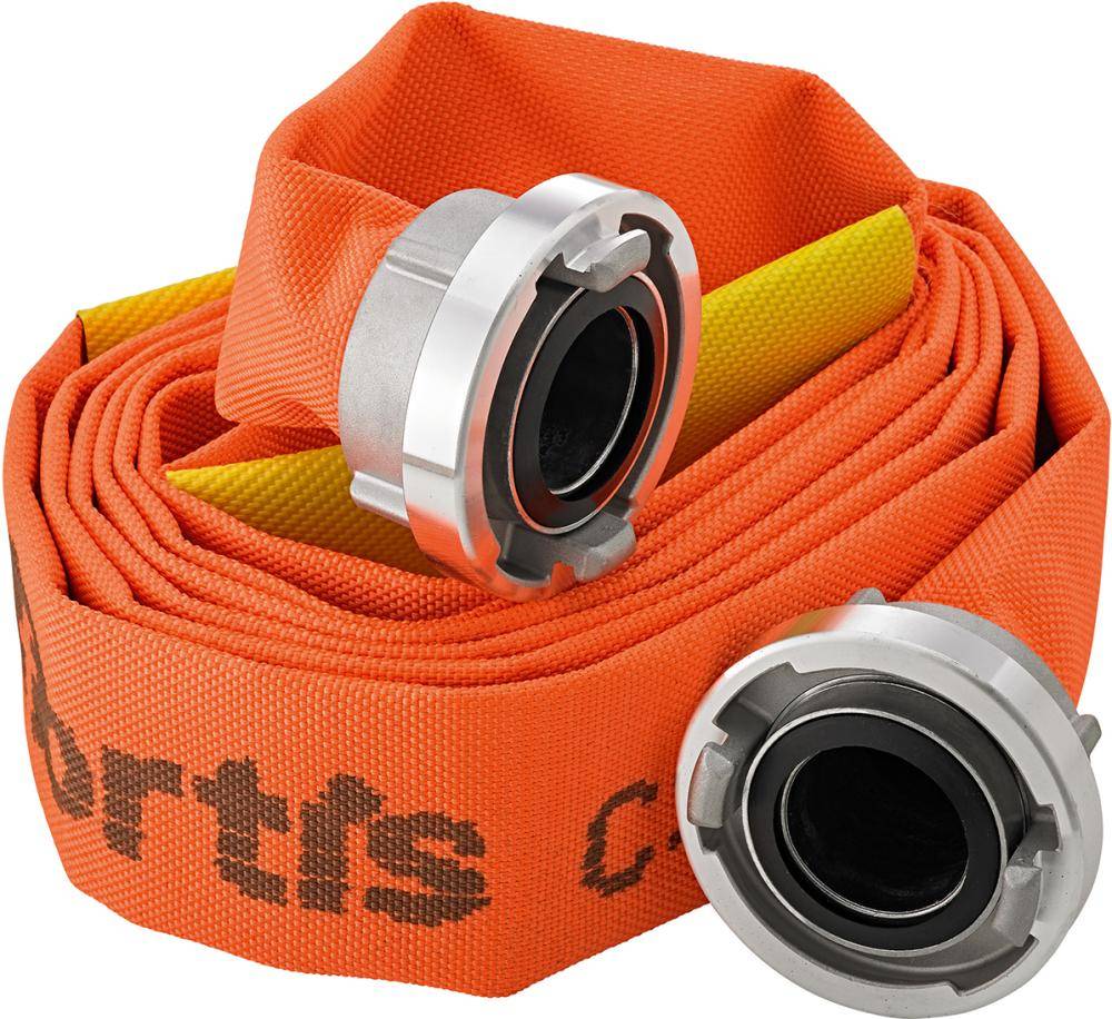 Bau-/Industrieflach schlauch, orange, C/52mm mit 2 Leckageschiebern, STORZ Kuppl. 20m FORTIS-0