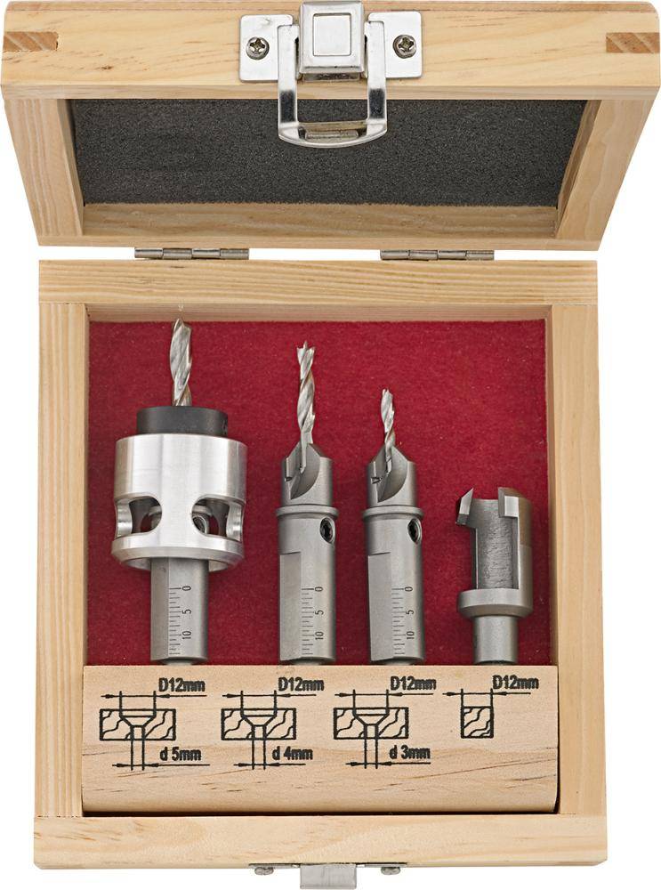 Terrassendielenbohrer Set5-tlg. FORTIS 3,4,5 mm + Zubehör - Artikel: 4063726009999-0