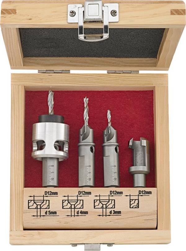 Terrassendielenbohrer Set5-tlg. FORTIS 3,4,5 mm + Zubehör - Artikel: 4063726009999