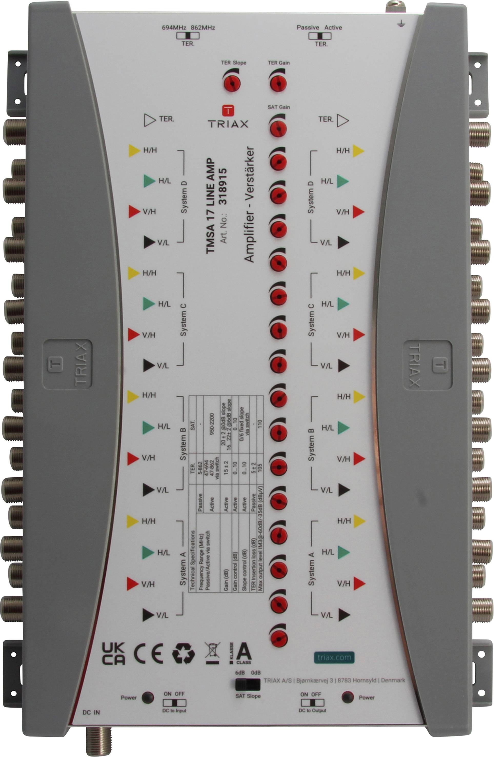 TMSA 17 LINE AMP Vor-/Nach- Verstärker 10-20dB regelbar o.NT 318915-0
