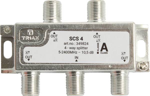SCS 4 - Kabelsplitter - 75 Ohm - 5 - 2400 MHz - Silber - Weiß - Weiblich/Weiblic