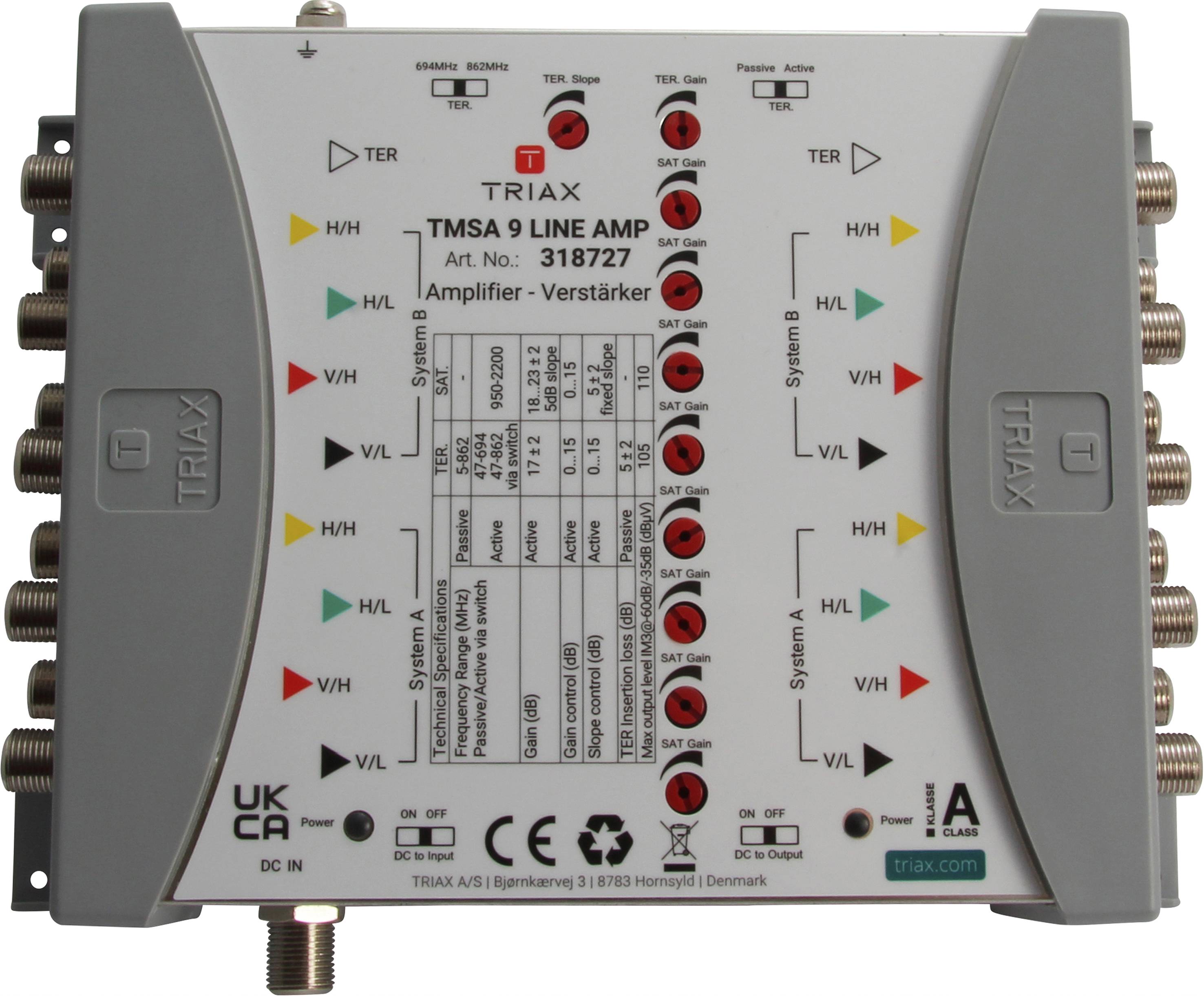TMSA 9 LINE AMP Vor-/Nach- Verstärker 5-20dB regelbar o.NT 318727-0