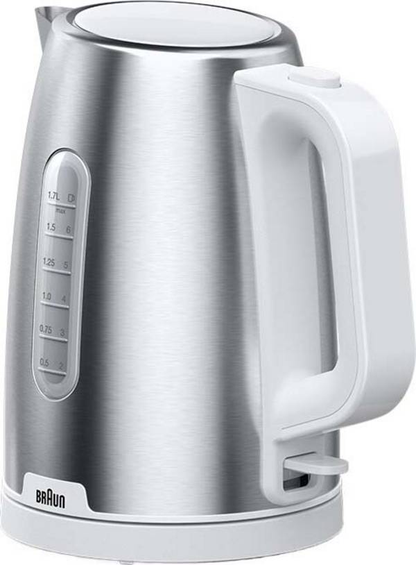 Braun WK 1500 Wasserkocher 1,7 l 2200 W Edelstahl, Weiß Hausgeräte Kleingeräte Rund um die Küche