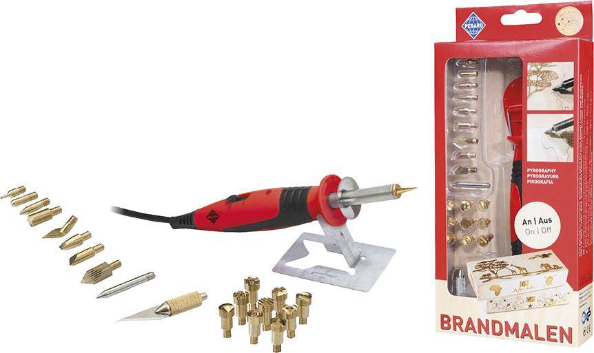 Brandmal-Set mit An/Aus Kolben und 20 Aufsätzen Pebaro-0