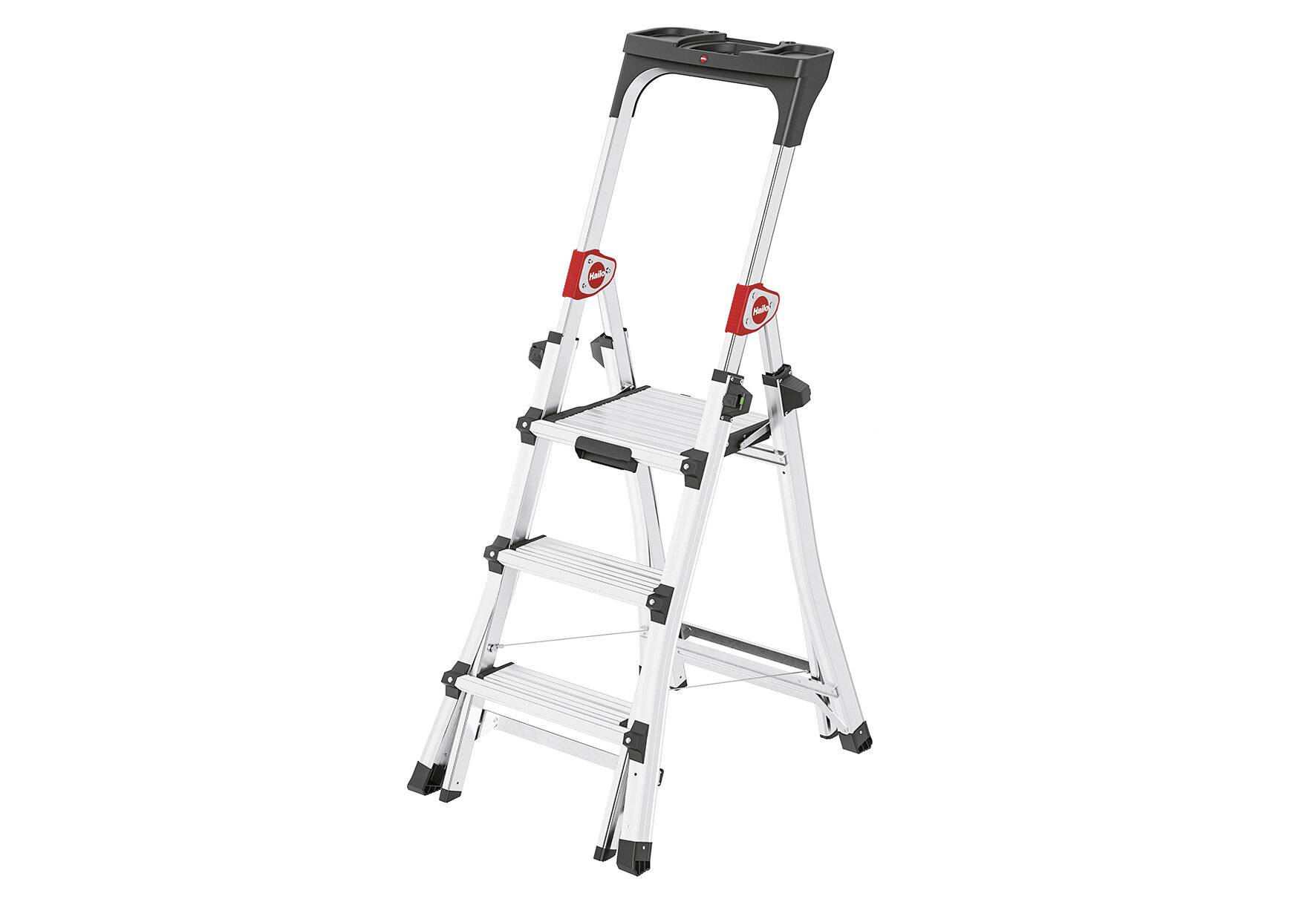 Hailo D100 TL Topline Teleskopleiter - ausziehbare, klappbare Aluminium-Leiter - Höhe-2