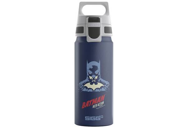 SIGG - Alu Trinkflasche Kinder - WMB ONE Batman Into Action Blue - Für Kohlensäurehaltige