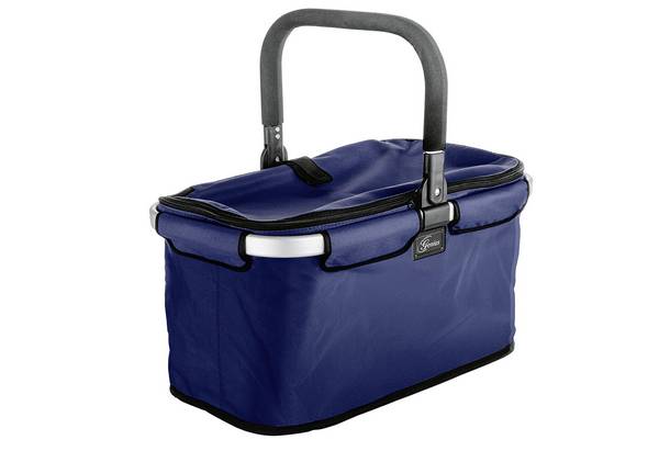 Genius A14363 Einkaufskorb Falko Premium Blau | Einkaufstasche 22l groß, faltbar, mit Deckel |