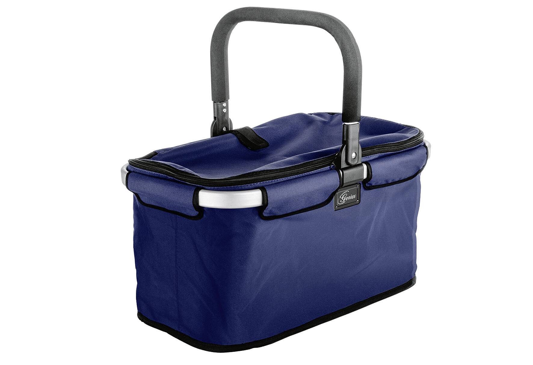 Genius A14363 Einkaufskorb Falko Premium Blau | Einkaufstasche 22l groß, faltbar, mit Deckel |-0
