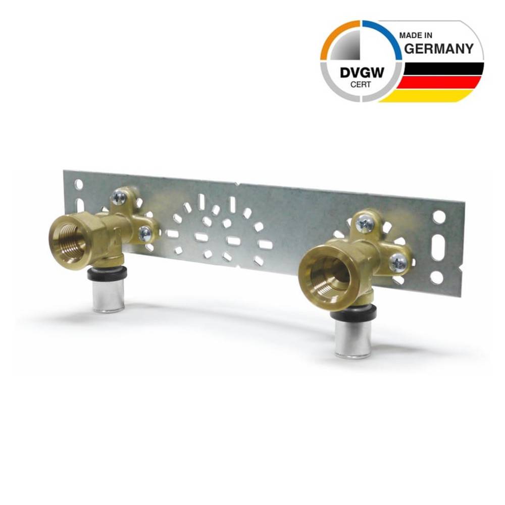 Sanpro Pressfitting Wandscheiben + Montageplatte, Größe 16x2, Stichmaß 73 - 153 mm-0