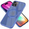MagSafe Hülle Hybrid für iPhone 15 Frosted Hard Case Schutz Rand Handyhülle Etui Hellblau