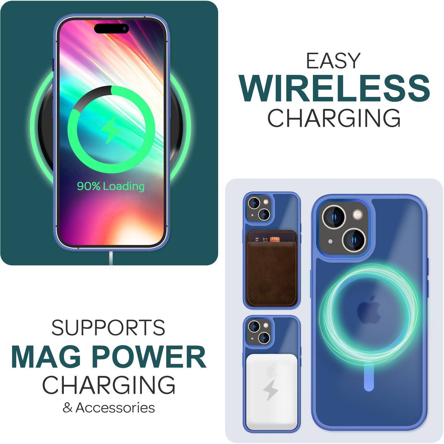 MagSafe Hülle Hybrid für iPhone 15 Frosted Hard Case Schutz Rand Handyhülle Etui Hellblau-4