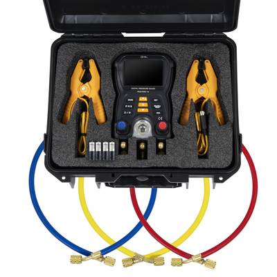 PCE Instruments Druckmesser PCE-HVAC 10 Messung bis 60 bar |2-Wege-Ventilblock mit 3 Anschlüssen 7/16“ – UNF |IP42-6