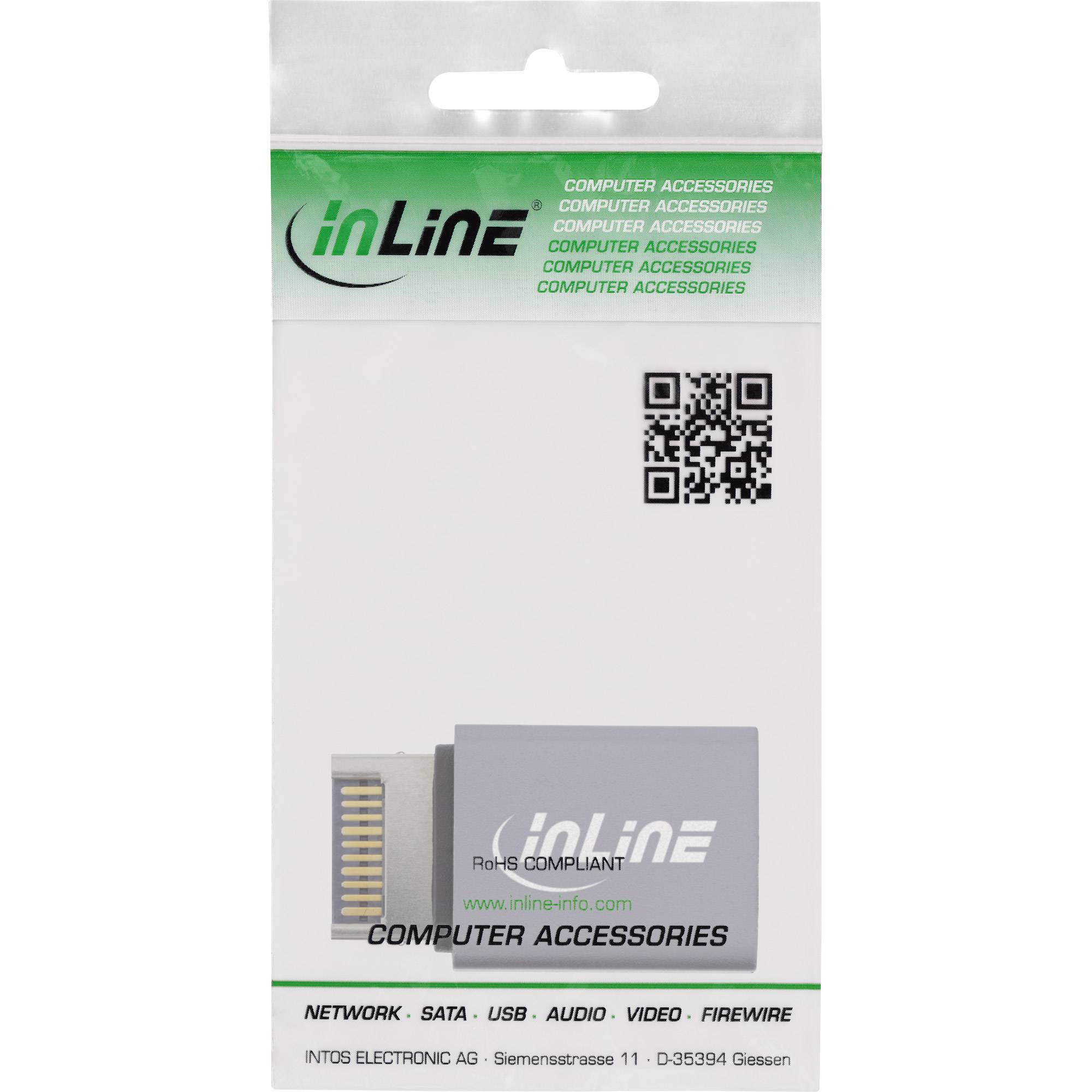 InLine® USB 3.2 Adapter, intern USB-E Frontpanel Stecker zu USB-C Buchse-2