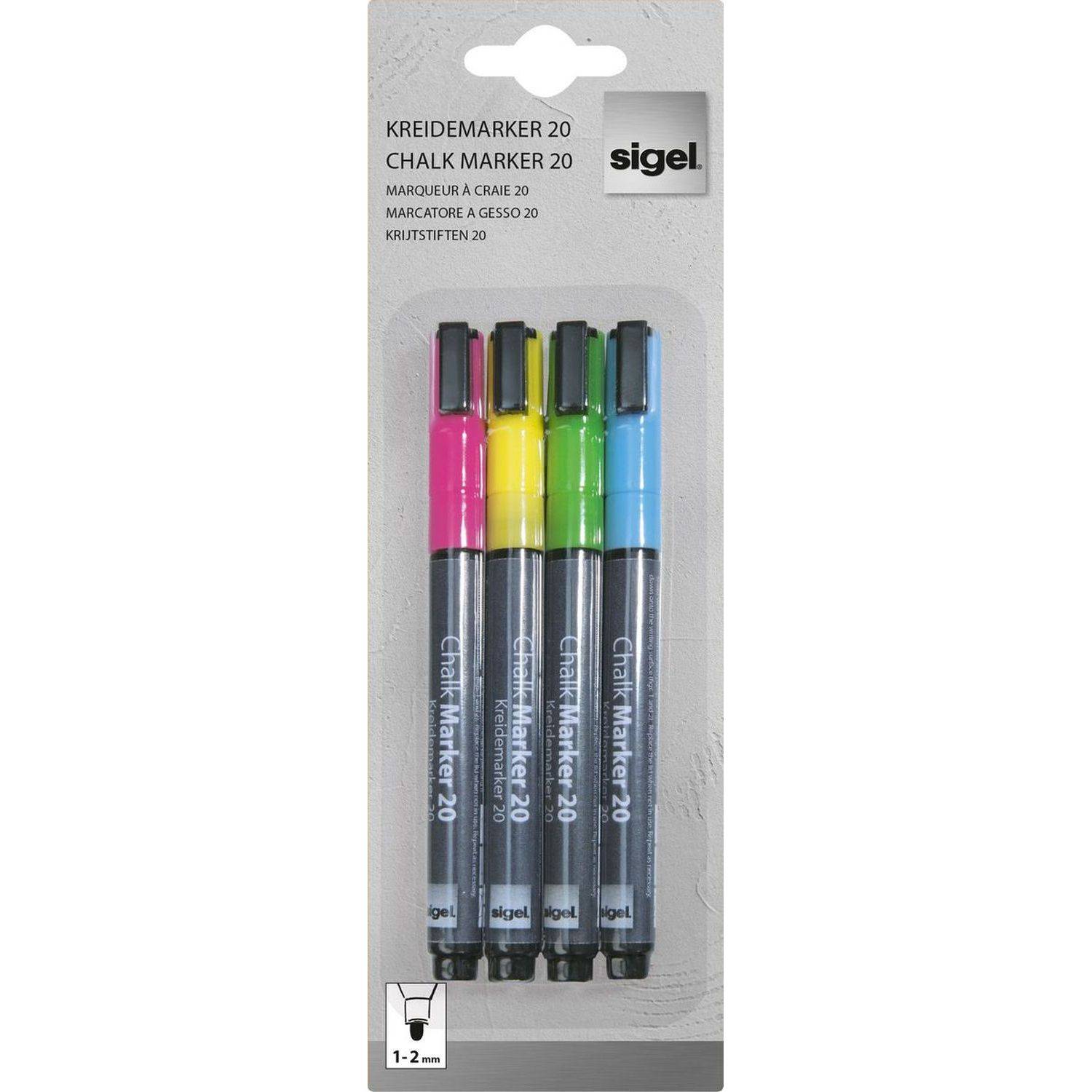 sigel Kreidemarker 20, Rundspitze: 1 - 2 mm, sortiert-0