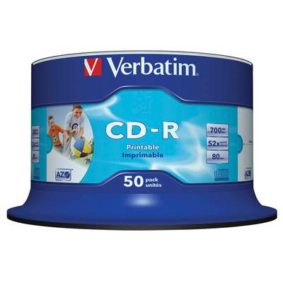 Verbatim CD-R Datalife 700 MB 43438 52X bedruckbar - Spindel á 50 Stüc