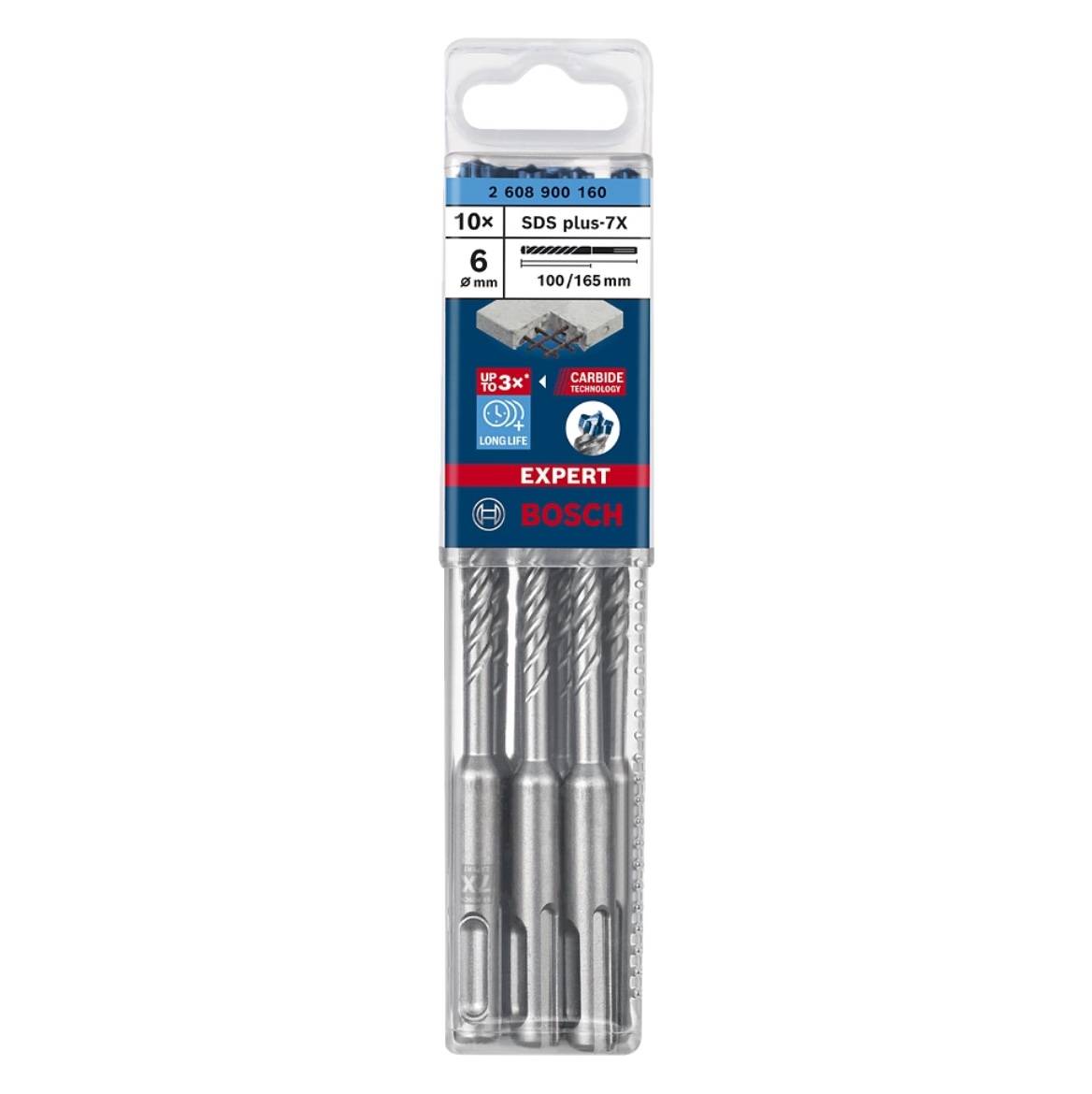 Bosch Power Tools SDS-Plus 7x Bohrer 6x100x165mm,VE10 2608900160 6 mm, 100 165 mm-1