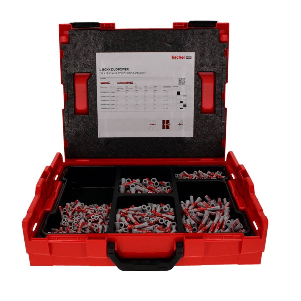 Fischer L-Boxx 102 Duo Line Dübel Set 910 tlg. + L-Boxx ( 558627 ) DUOPOWER-1