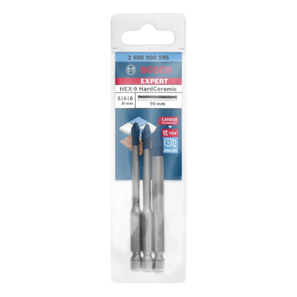 Bosch EXPERT HardCeramic HEX-9 Bohrer Set 5,0 - 8,0 x 90 mm 3 tlg. ( 2608900595 ) Carbide Technology-1