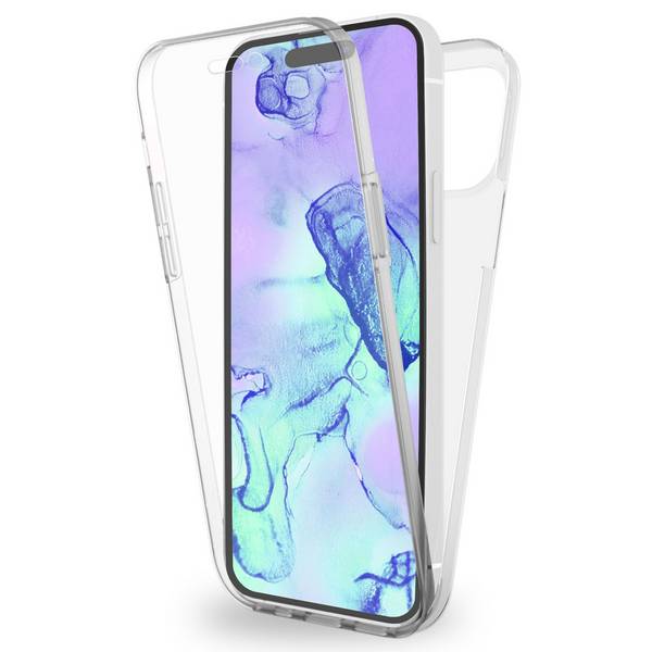 Hülle 360° für iPhone 15 Plus Klar Full Cover Handyhülle Schutz Tasche Etui Case