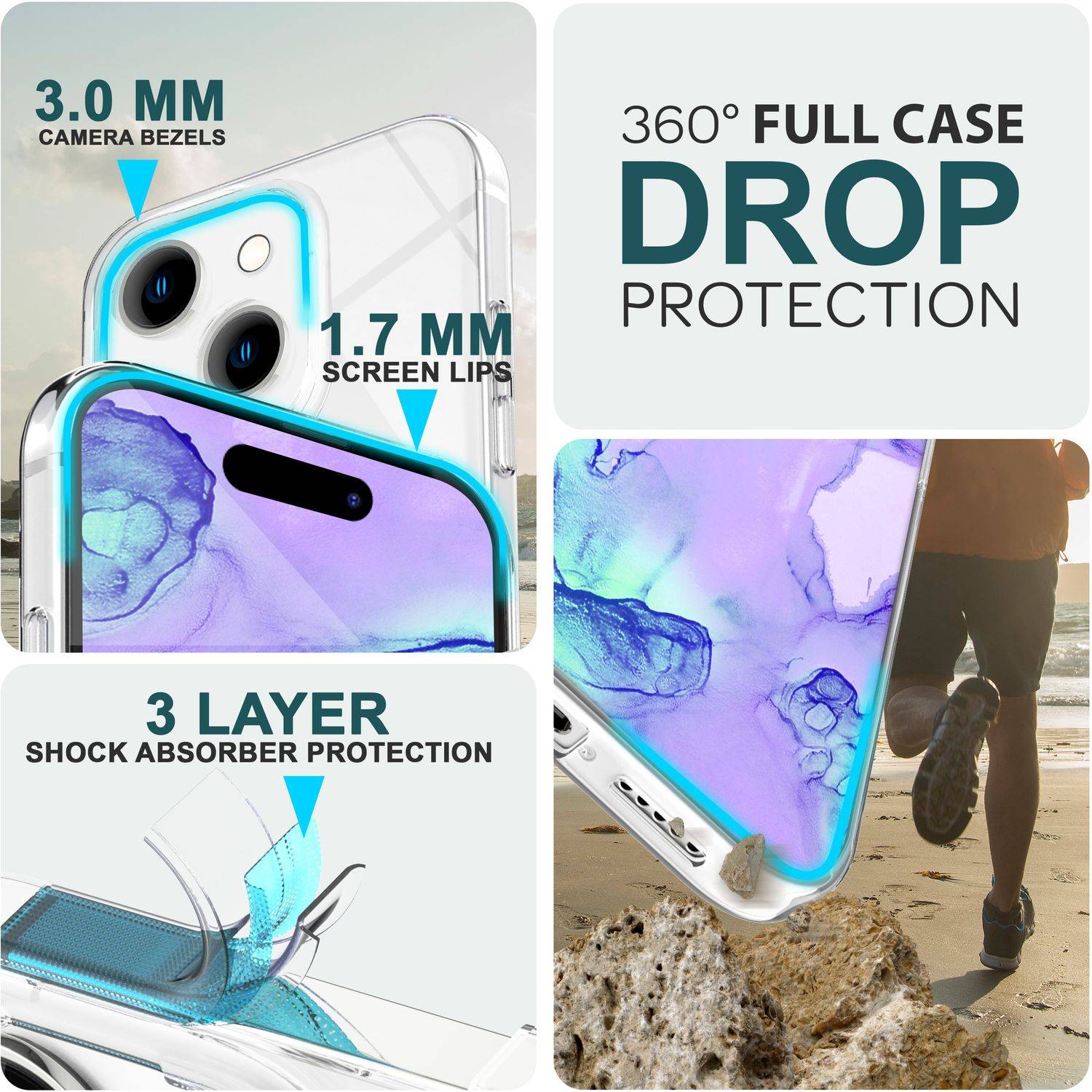 Hülle 360° für iPhone 15 Plus Klar Full Cover Handyhülle Schutz Tasche Etui Case-1