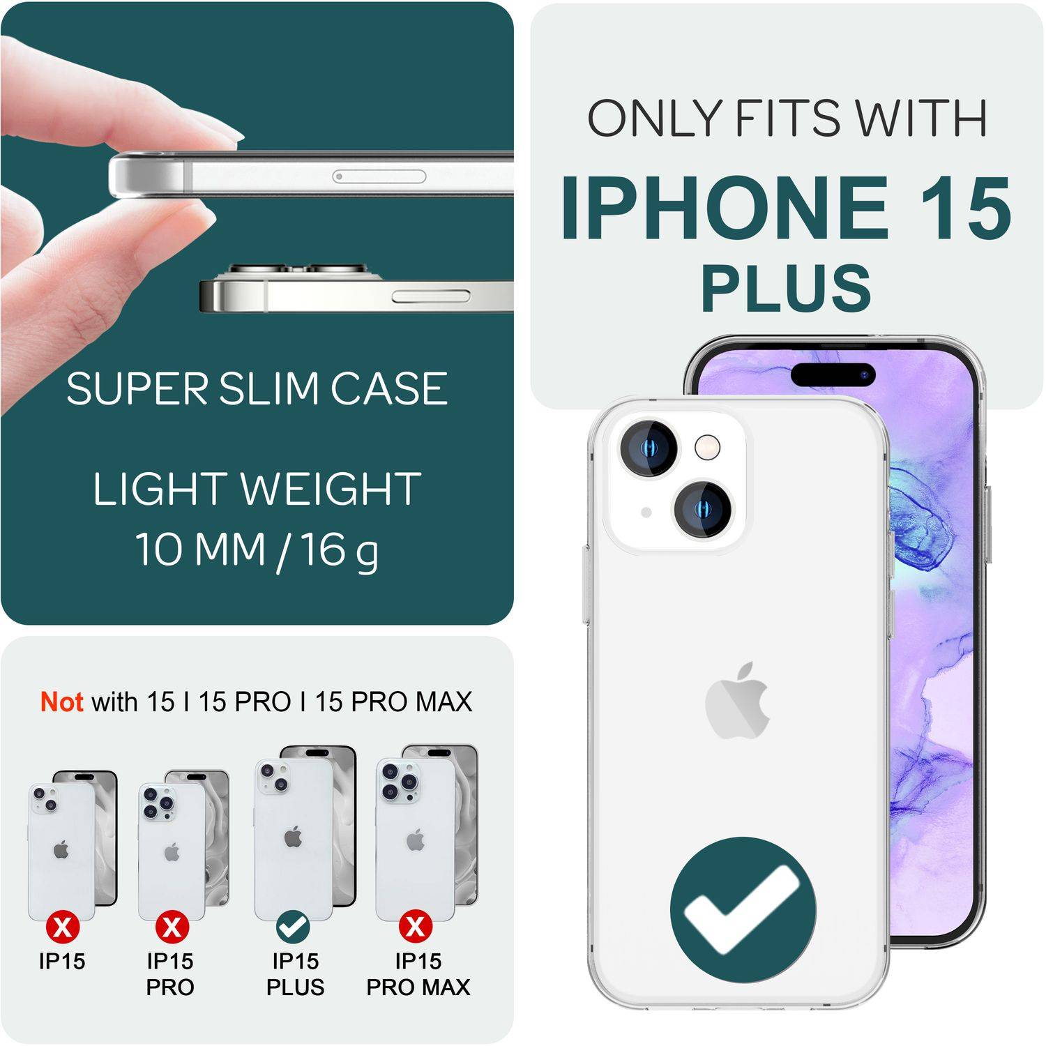 Hülle 360° für iPhone 15 Plus Klar Full Cover Handyhülle Schutz Tasche Etui Case-3