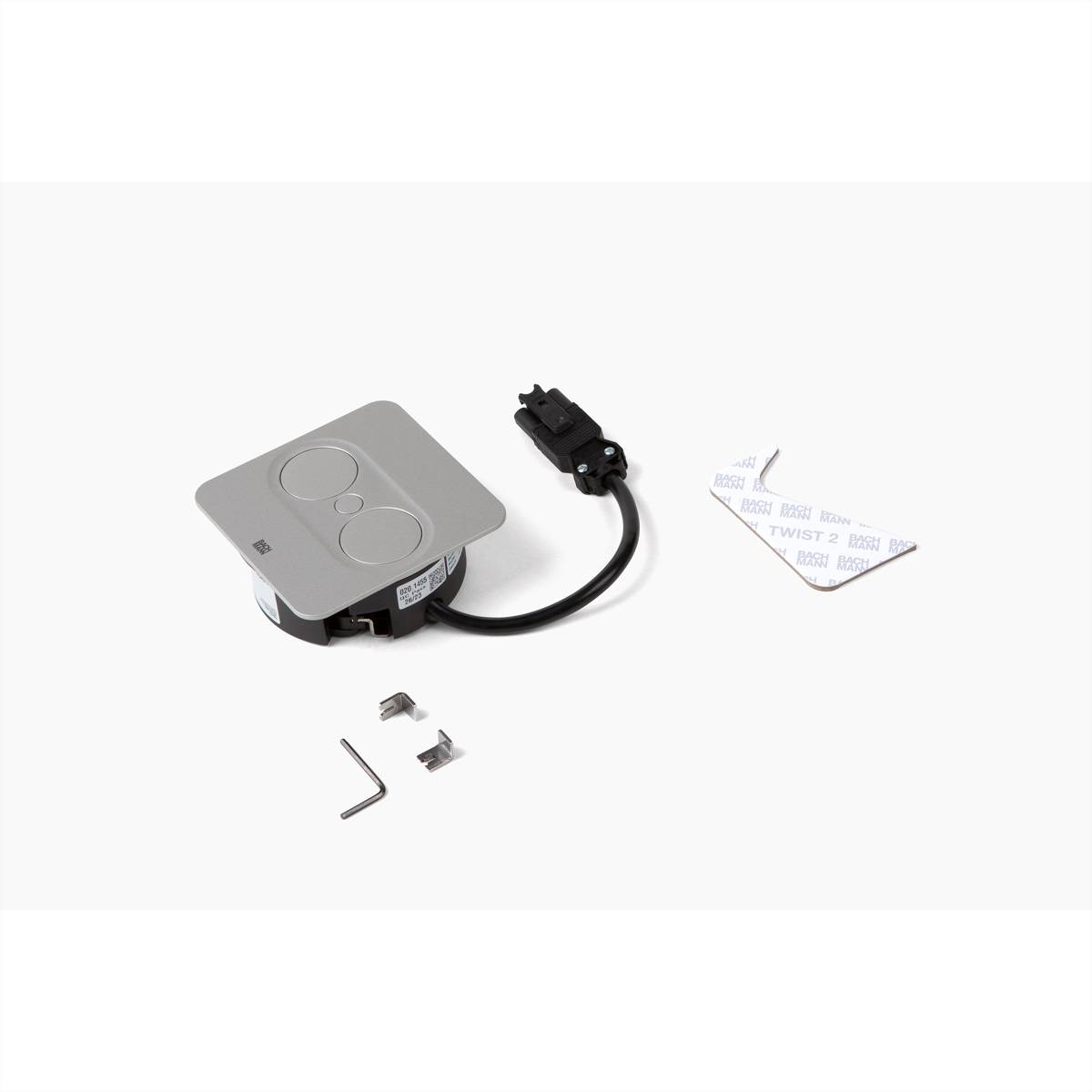 BACHMANN TWIST 2 1xCEE7/3 1xUSB A/C 22W 0,2m GST18 silber eckig-2