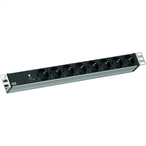 BACHMANN 19" 1HE 8xCEE7/3 RAL7035 1xSPD-Plus 2,0m CEE7/7