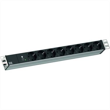 BACHMANN 19" 1HE 8xCEE7/3 RAL7035 1xSPD-Plus 2,0m CEE7/7