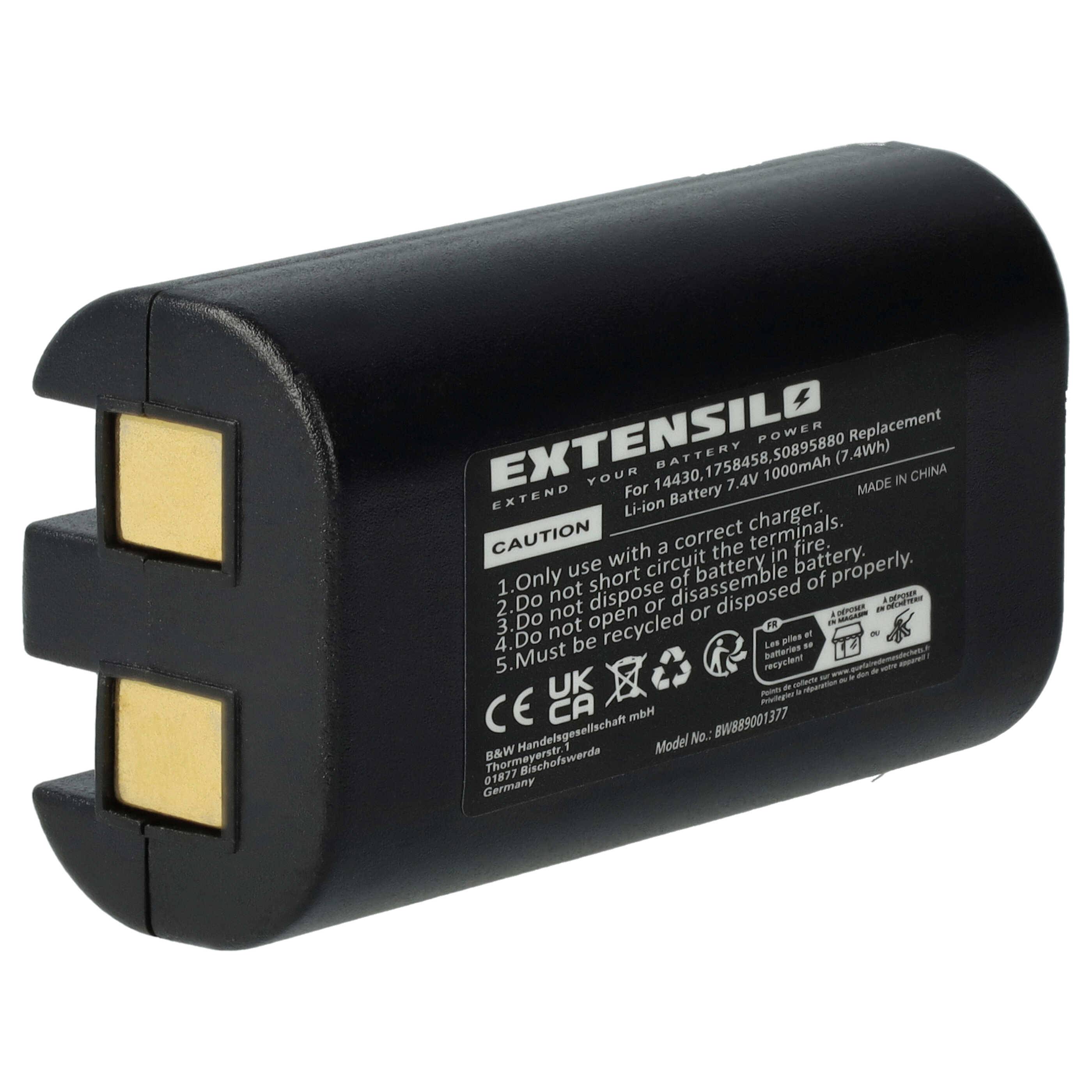EXTENSILO Akku kompatibel mit 3M PL200 | Drucker Kopierer Scanner Etiketten-Drucker (1000 mAh, 7,4 V, Li-Ion)-0