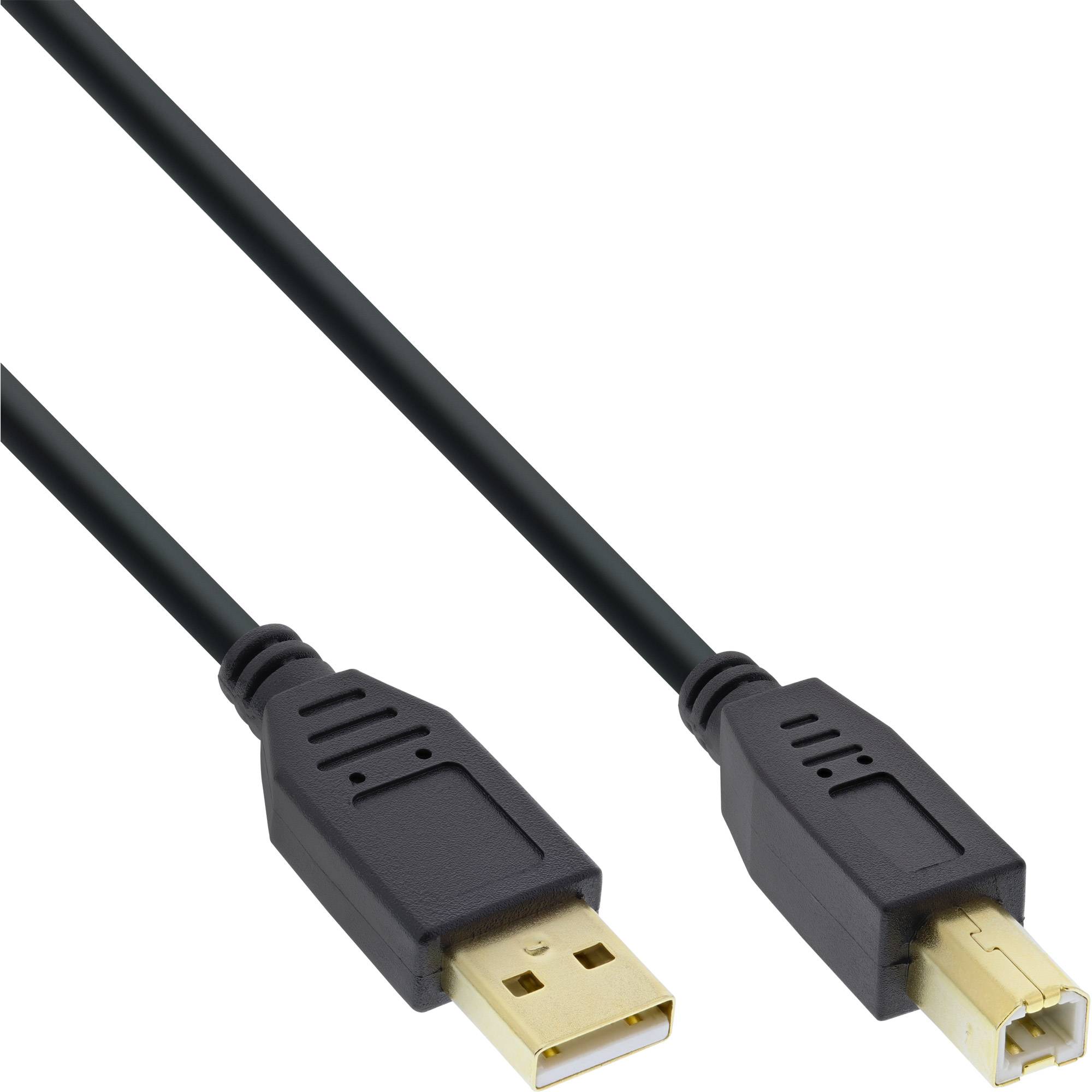 InLine® USB 2.0 Kabel, A an B, schwarz, Kontakte gold, 3m-0