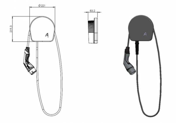 AC Wallbox Mini 1x11 kW mit Plug and Play und 5 m Kabel-2