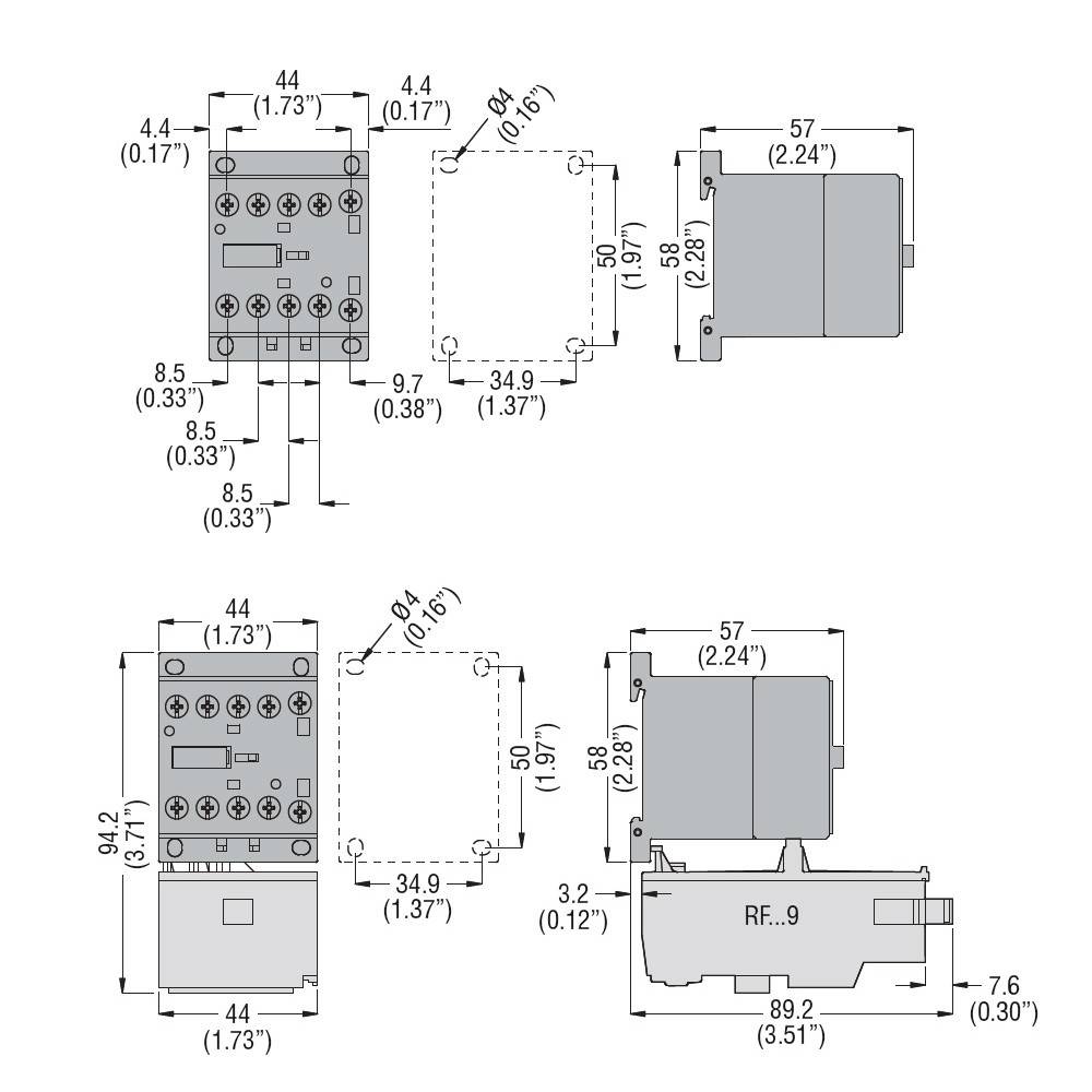 Lovato electric 11BG1210A230 3-poliger Minischütz 690V/AC, 5kW, 12A, Spulenspannung 230V 50/60Hz, Hilfskontakt 1xNO-1