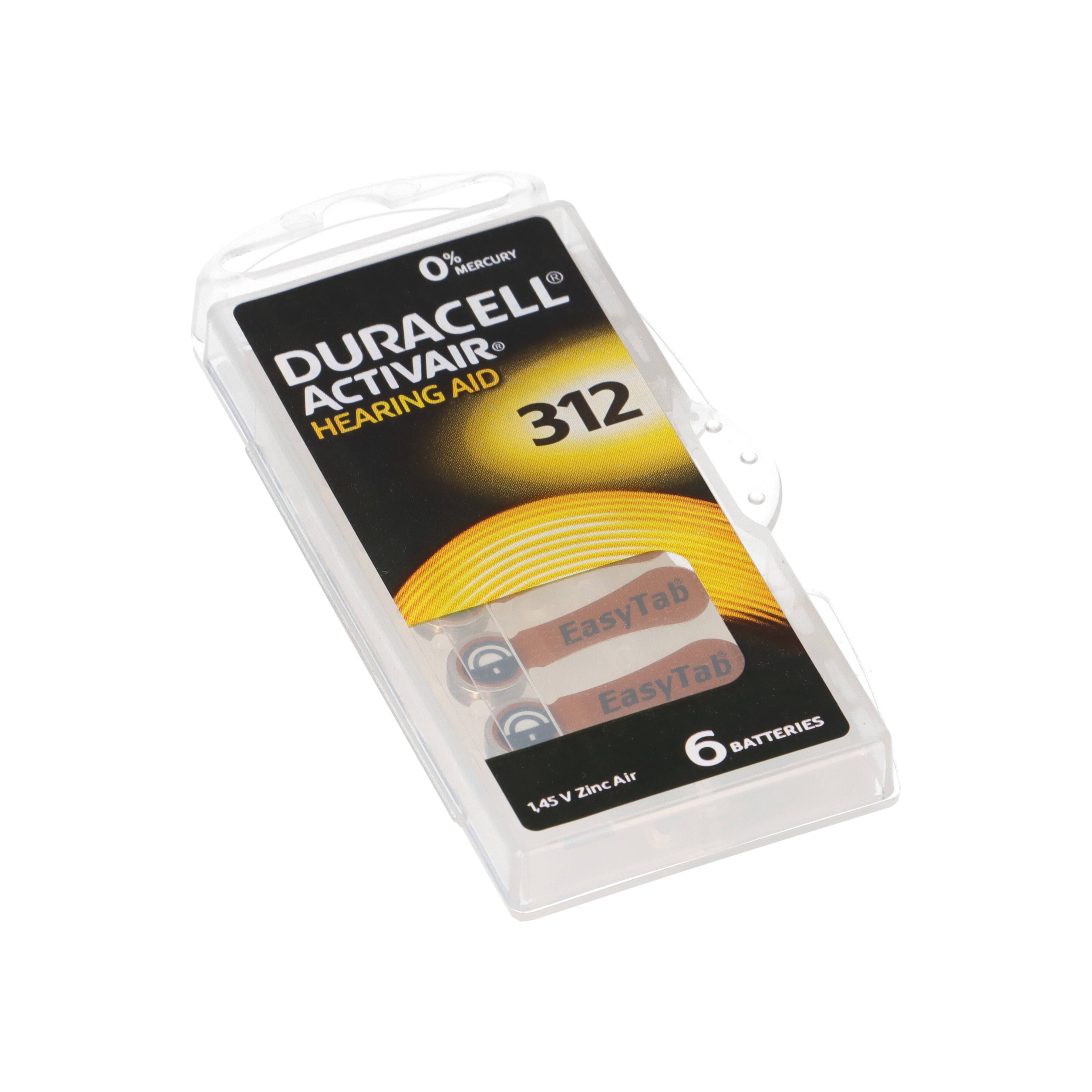Duracell ActivAir Easy Tab 312 Hörgeräte Batterie 1,4V (6er Blister)-1