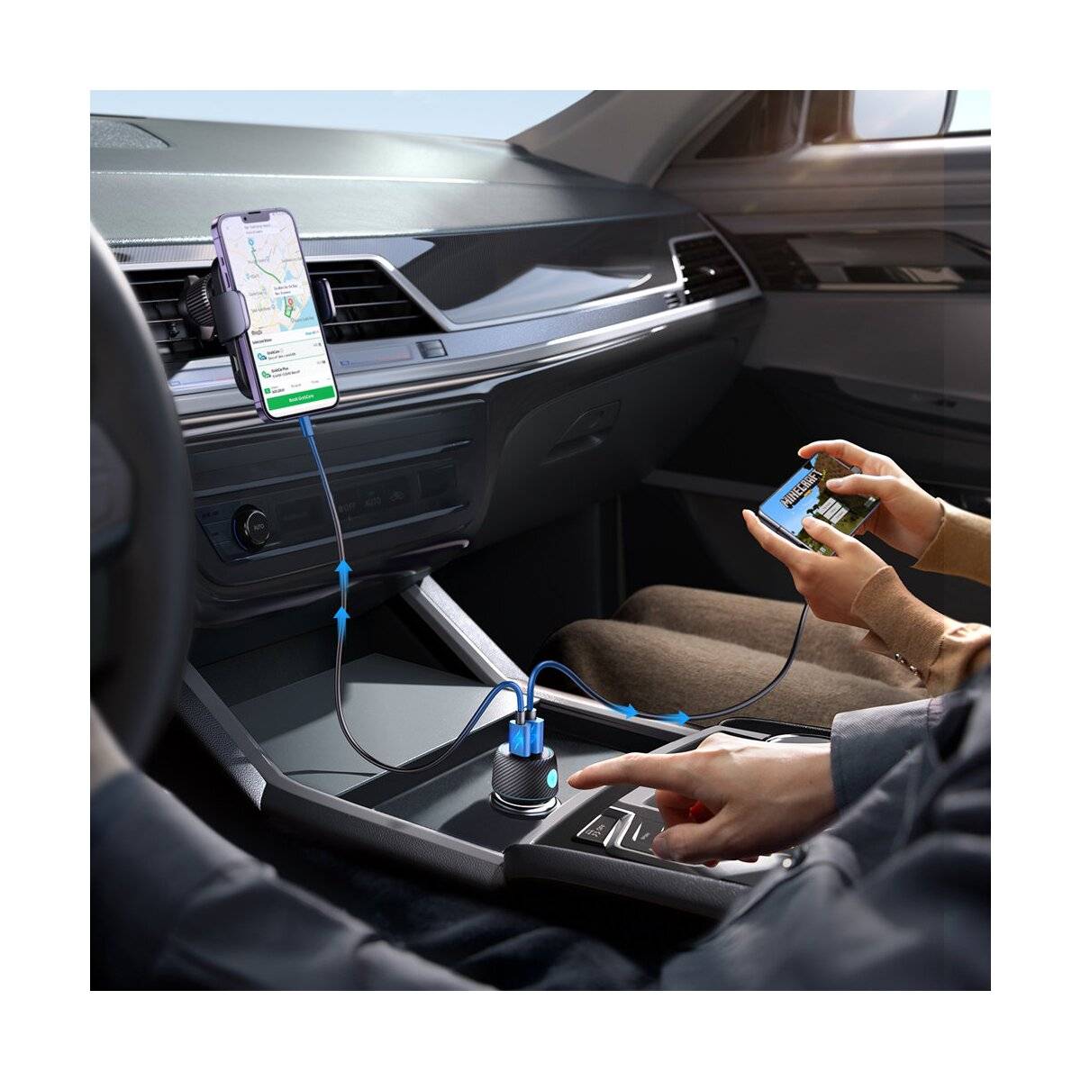 Autoladegerät Schnellladegerät 60W USB-C USB-A Joyroom JR-CCN01 - Schwarz-2