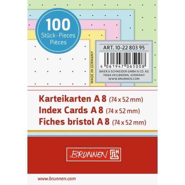 Karteikarten A8 punktiert sortiert VE=100 Stück-0