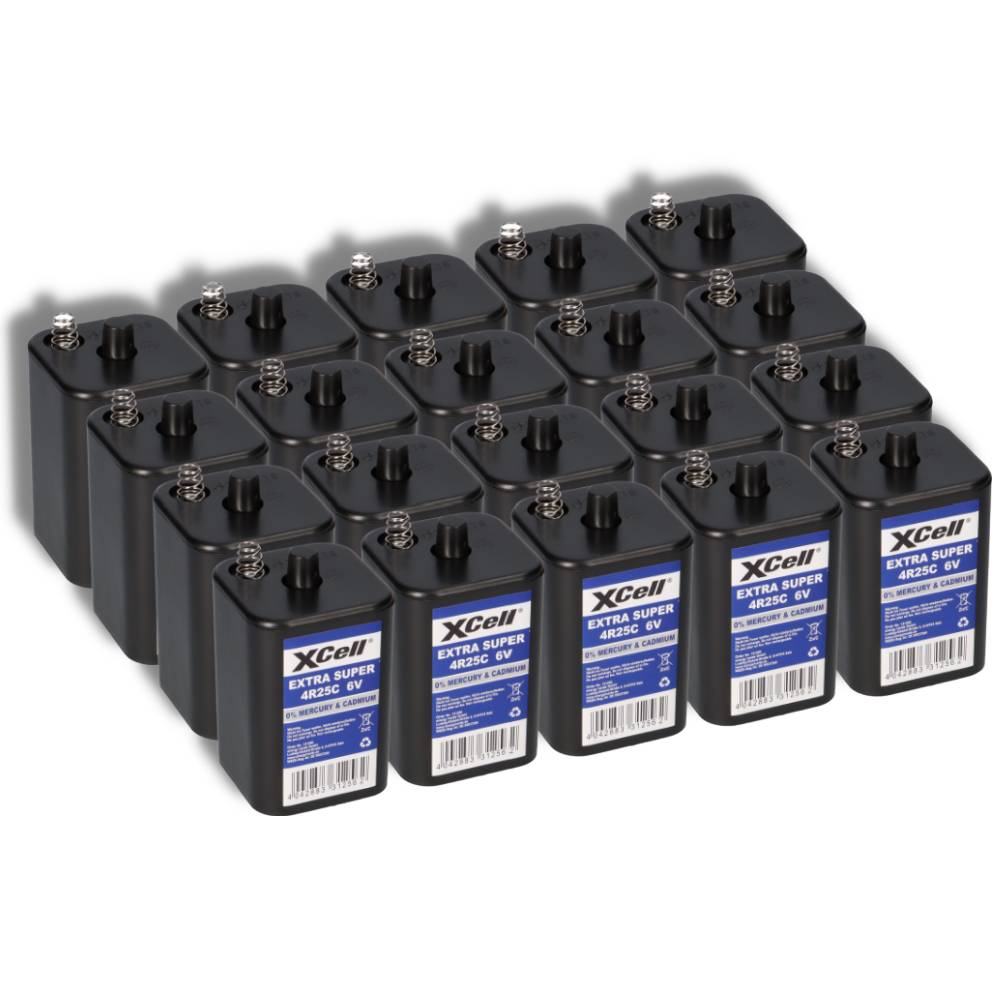 20x XCell 4R25C Blockbatterie 6V 9,5Ah – passend für Baustellenleuchten, Warnlampen & Weidezaun-0