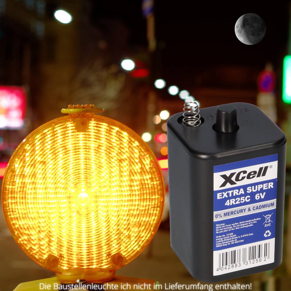 20x XCell 4R25C Blockbatterie 6V 9,5Ah – passend für Baustellenleuchten, Warnlampen & Weidezaun-1