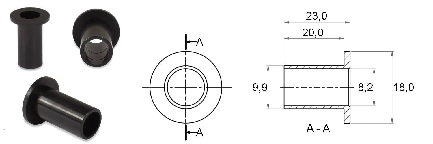 Isolierhülsen 8,2/18/9,9/20/23 - PA-GV, schwarz - emico-2