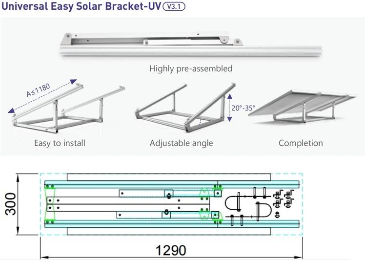 Universelle Solarhalterung (Flachdach, Wand, Balkon, Garten etc.)-2