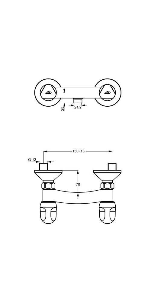 Ideal Standard Brause-Zweigriffarmatur ALPHA AP, ohne Brausegarnitur-3