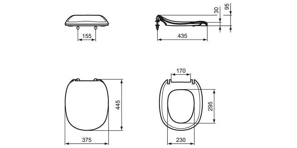 Ideal Standard WC-Sitz KIMERA Scharniere ES, mit Deckel weiß weiß-1