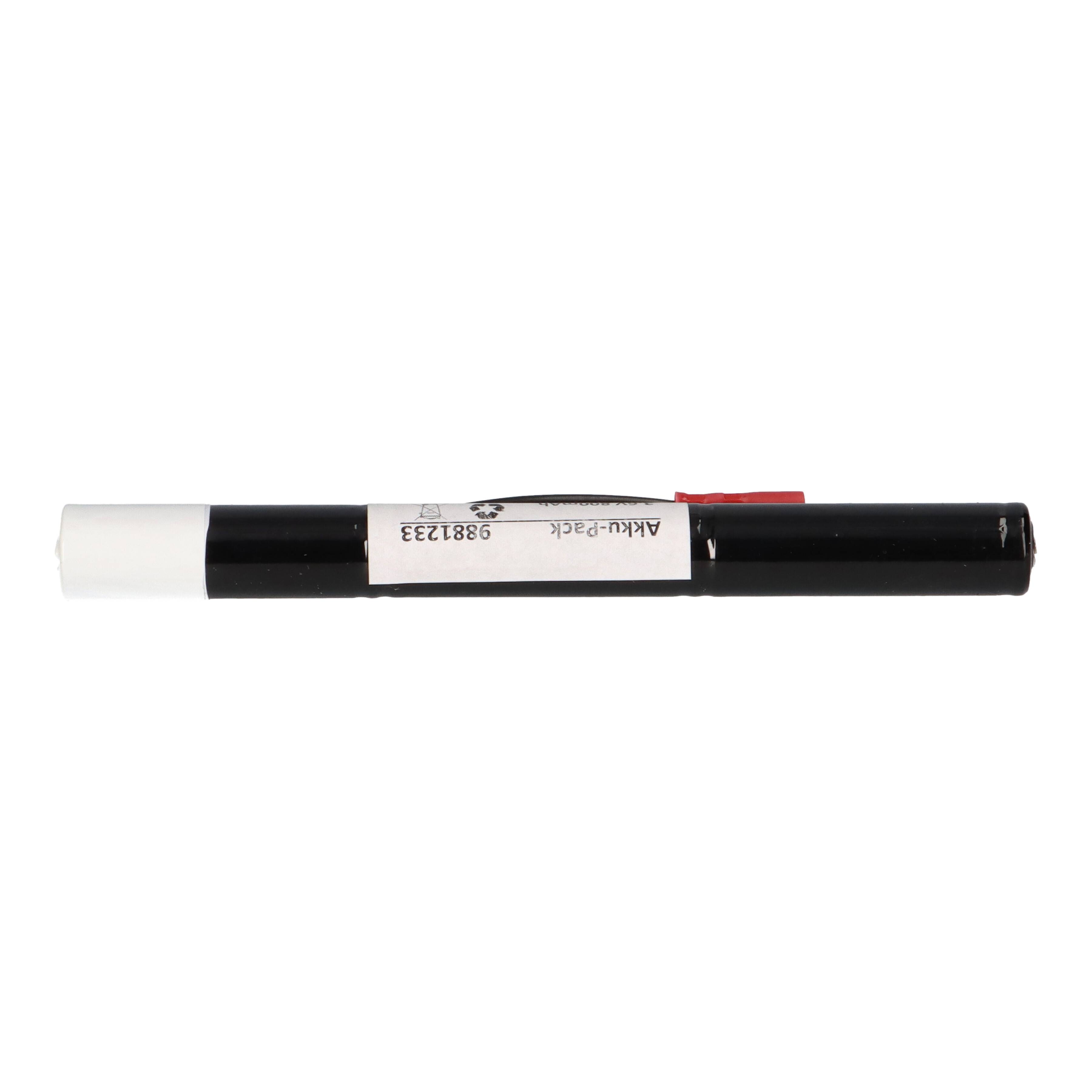 Notleuchten-Akku 3,6V 800mAh NiCd L3x1 – AA/Mignon – Faston 2,8 mm – passend für RZB 67000.0.213-2