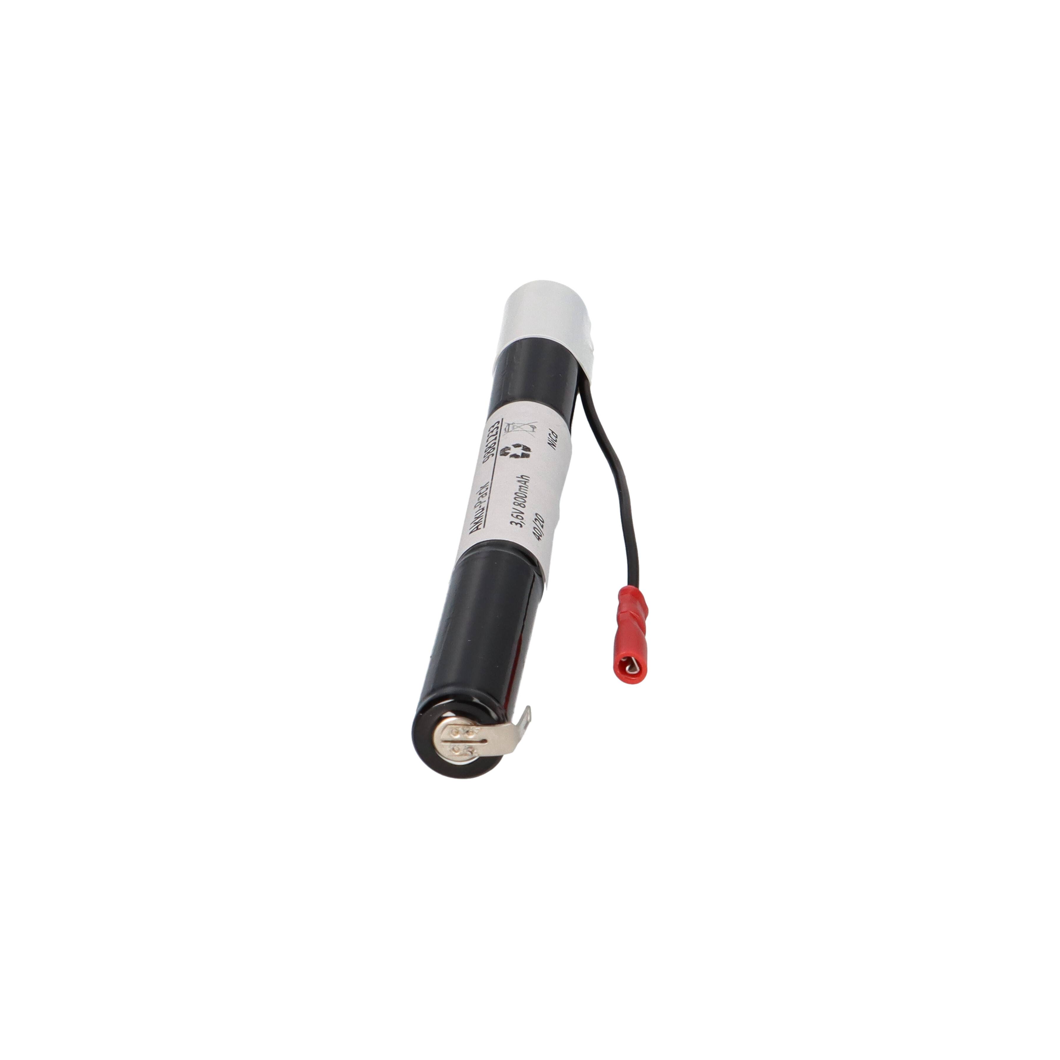 Notleuchten-Akku 3,6V 800mAh NiCd L3x1 – AA/Mignon – Faston 2,8 mm – passend für RZB 67000.0.213-3