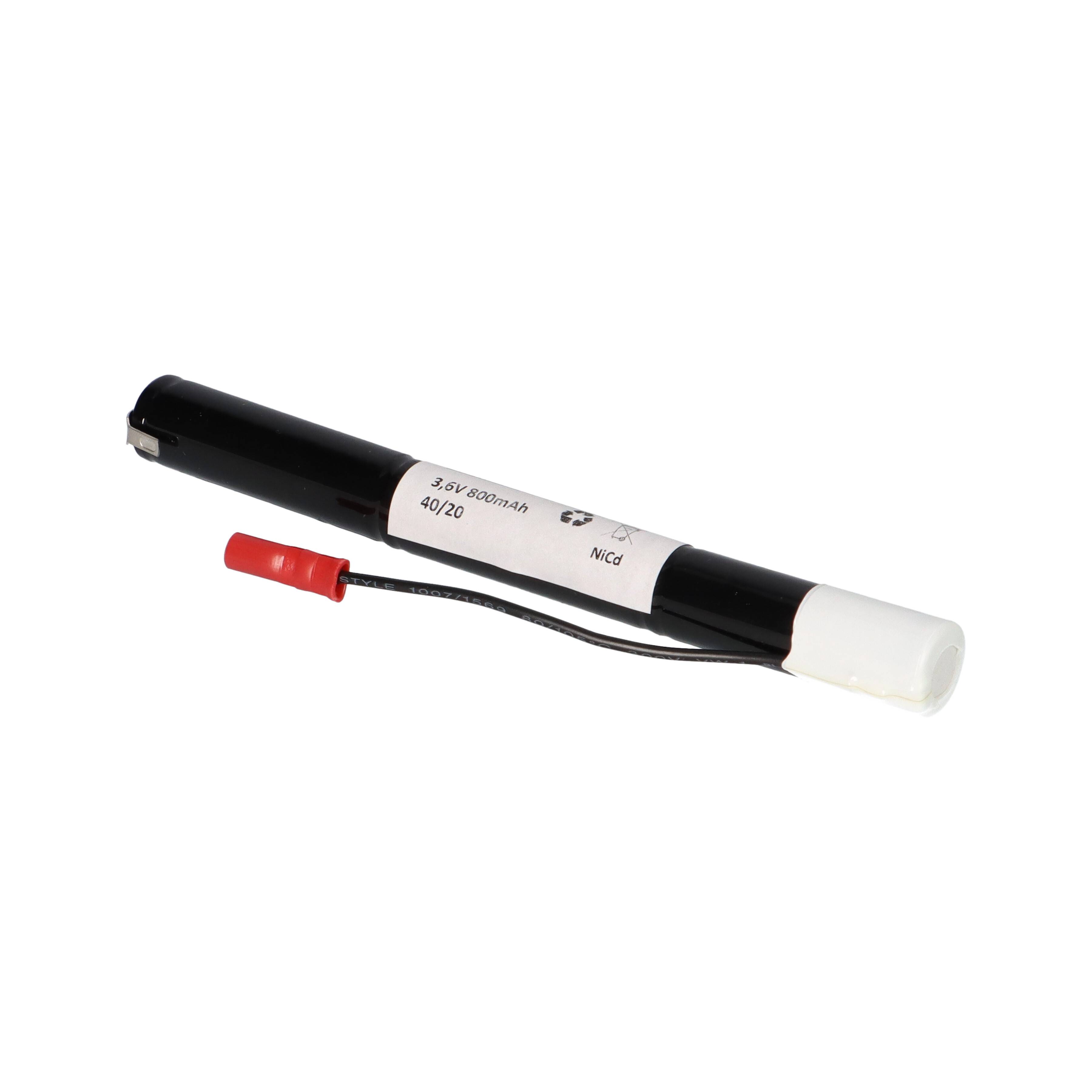Notleuchten-Akku 3,6V 800mAh NiCd L3x1 – AA/Mignon – Faston 2,8 mm – passend für RZB 67000.0.213-4