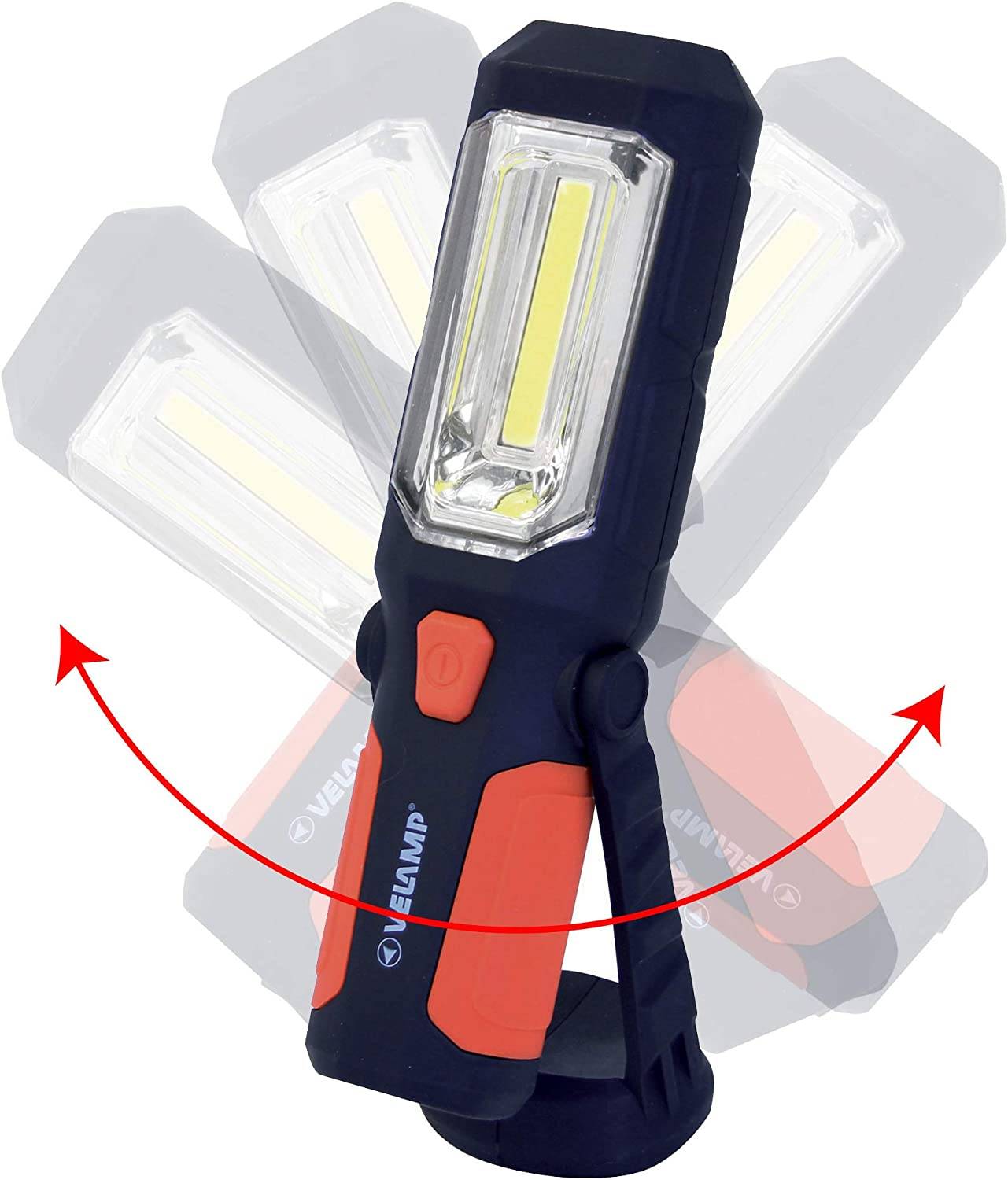 Velamp TRANSFORMER, Arbeitsleuchte 8+1 SMD LED, mit Haken, Magnet und Standfuß, Lieferung ohne Batterien-4