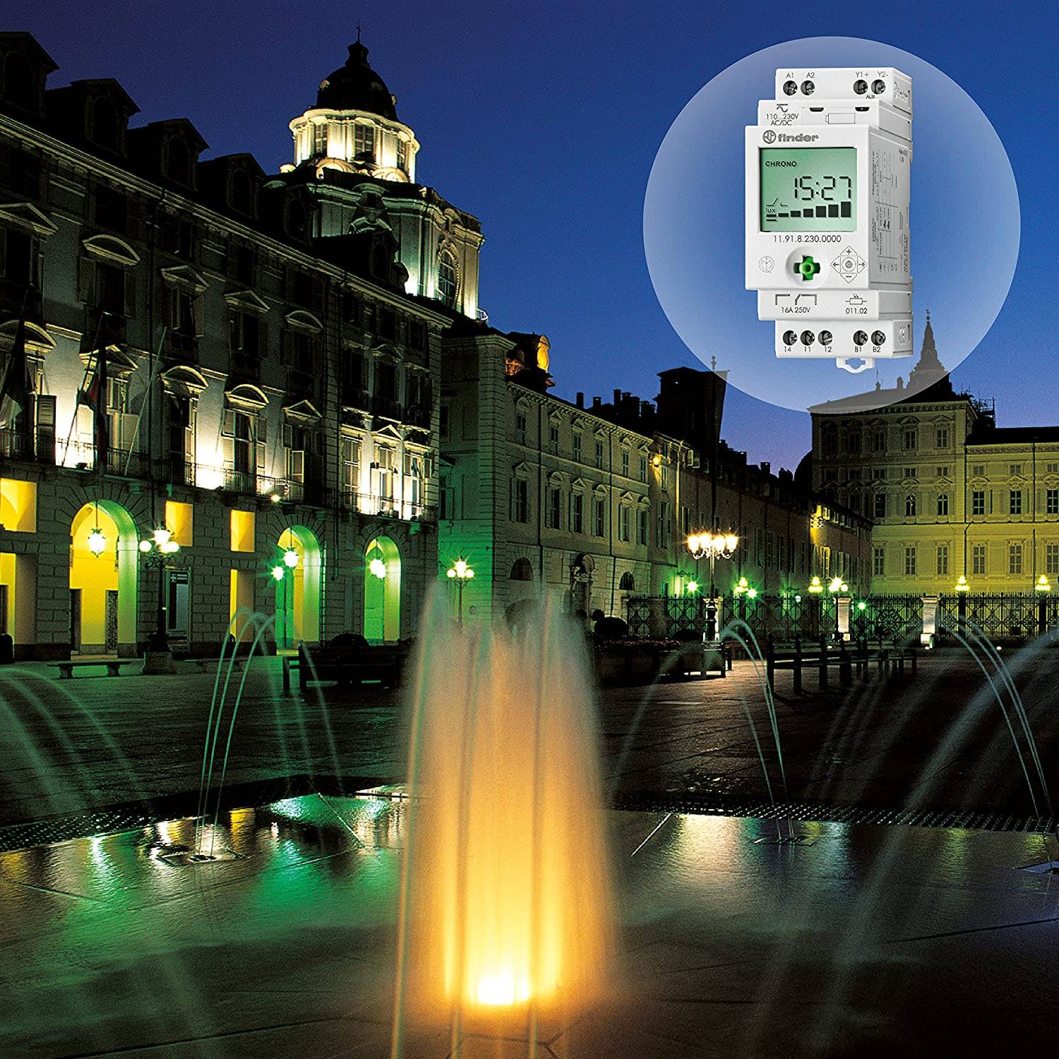 Finder Dämmerungsschalter 150Lux 16A+1Aux 2 11.91.8.230.0000-2