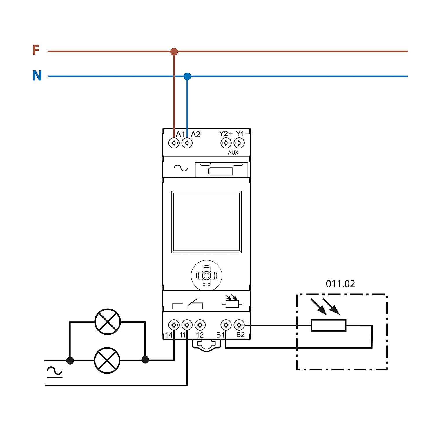 Finder Dämmerungsschalter 150Lux 16A+1Aux 2 11.91.8.230.0000-3