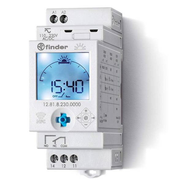 FINDER Elektron. Astro-Zeitschaltuhr 1 Wechsler, 230V, 2 TE