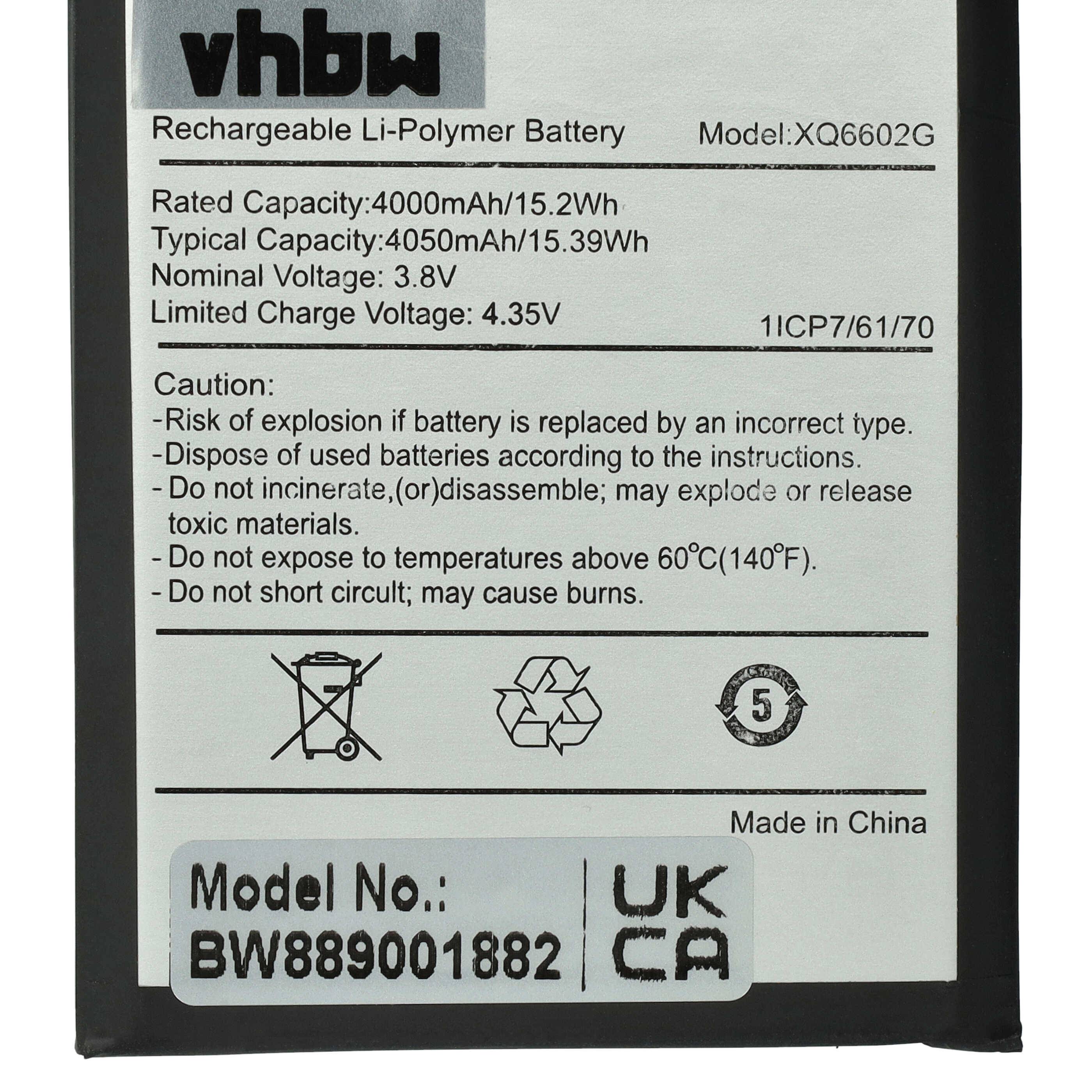 vhbw Akku kompatibel mit Caterpillar Cat S62 | Handy Smartphone Telefon (4000 mAh, 3,8 V, Li-Polymer)-4